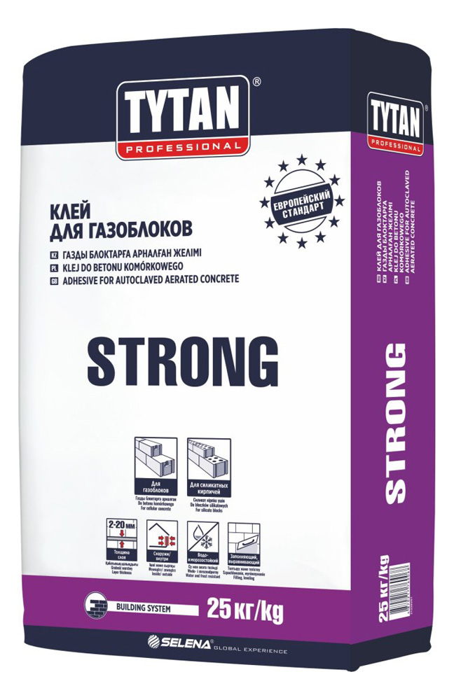 Смесь для тонкошовной кладки газоблоков STRONG летняя